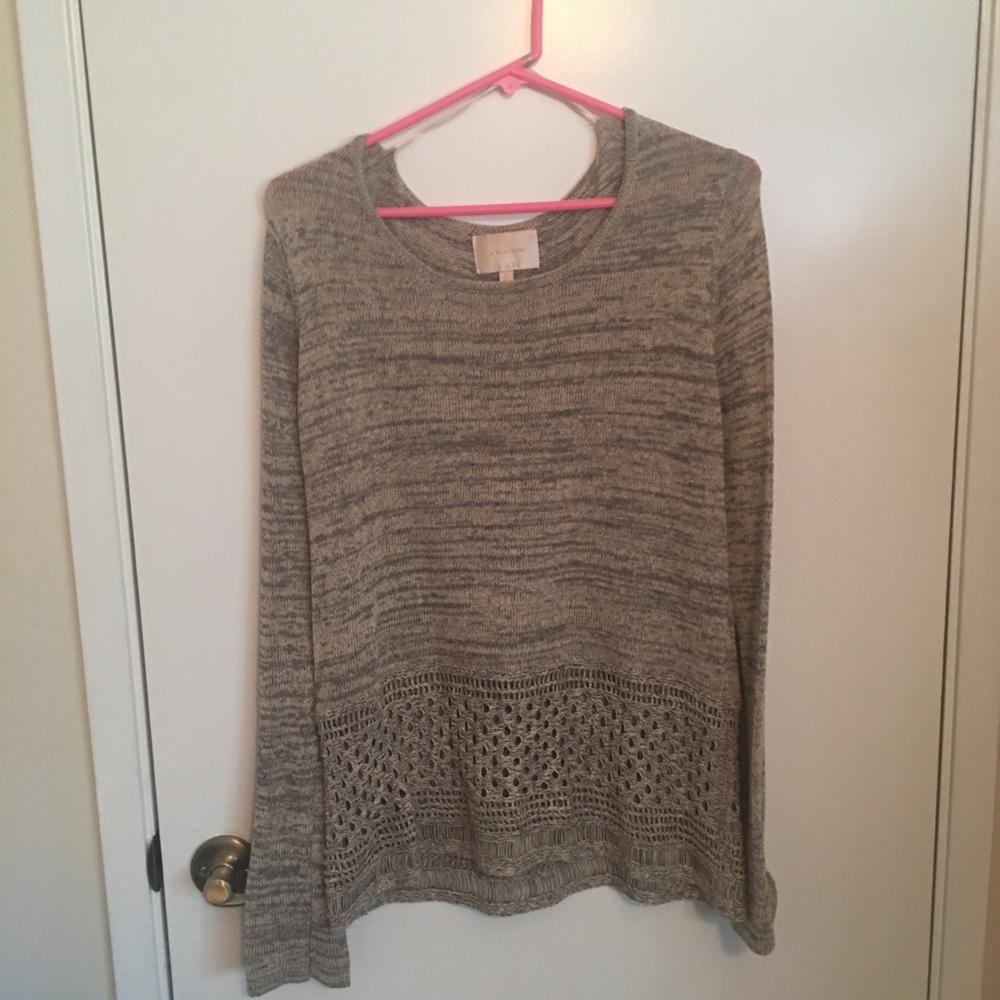 EUC cream and olive sweater
